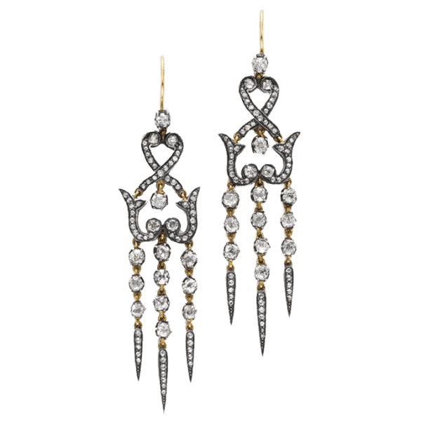 Antique Diamond Ear Pendants