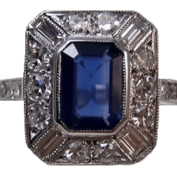 Antique Sapphire and diamond ring