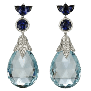 Aquamarine with diiamond Earrings