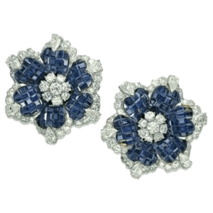 Blue Sapphire And Diamond Earring