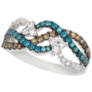 Blue and Brown Diamond Ring