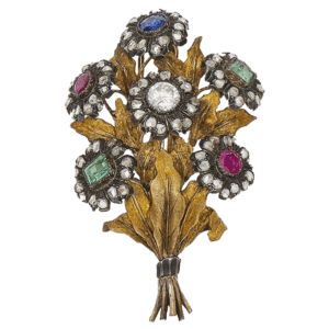 Diamond Flower Brooch