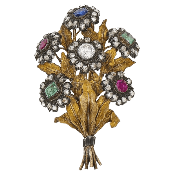 Diamond Flower Brooch