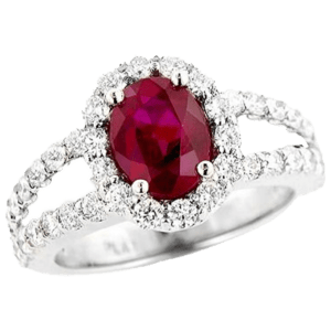 Diamond and Ruby Engagement Ring