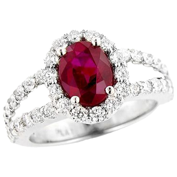 Diamond and Ruby Engagement Ring