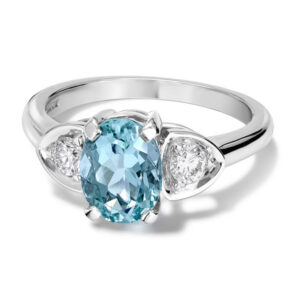 Green Blue Aquamarine Ring