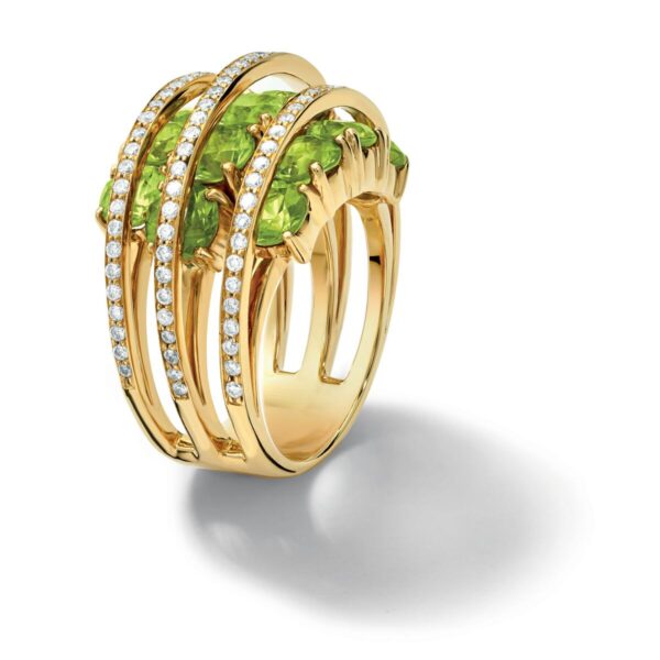 Peridot and Diamond Ring