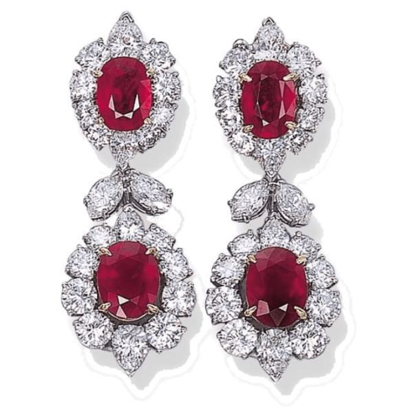 Ruby And Diamond Earrings