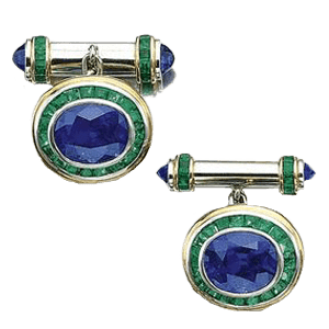 sapphire and emerald cufflinks